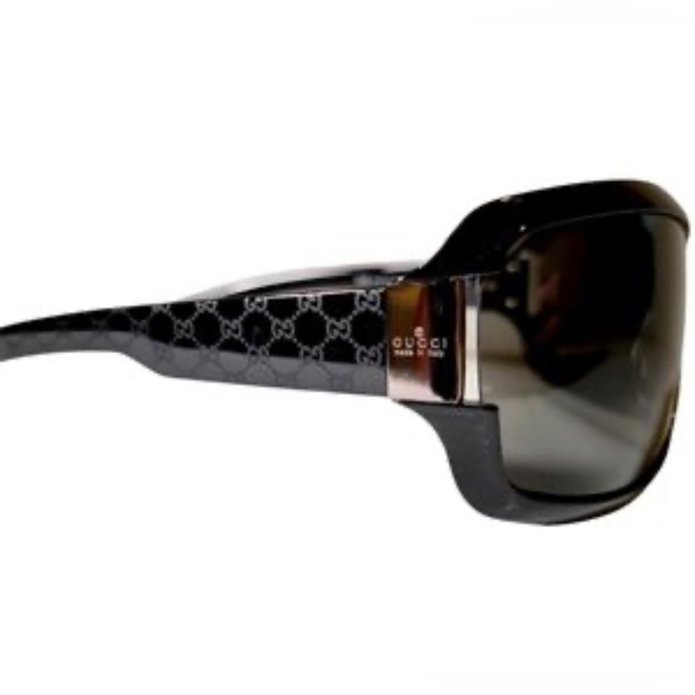 Gucci Black Monogram Print Sunglasses